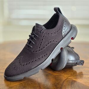 Cole Haan Zerogrand Stitchlite Black Knit Oxford Shoes C35744 Men's Size 8 New